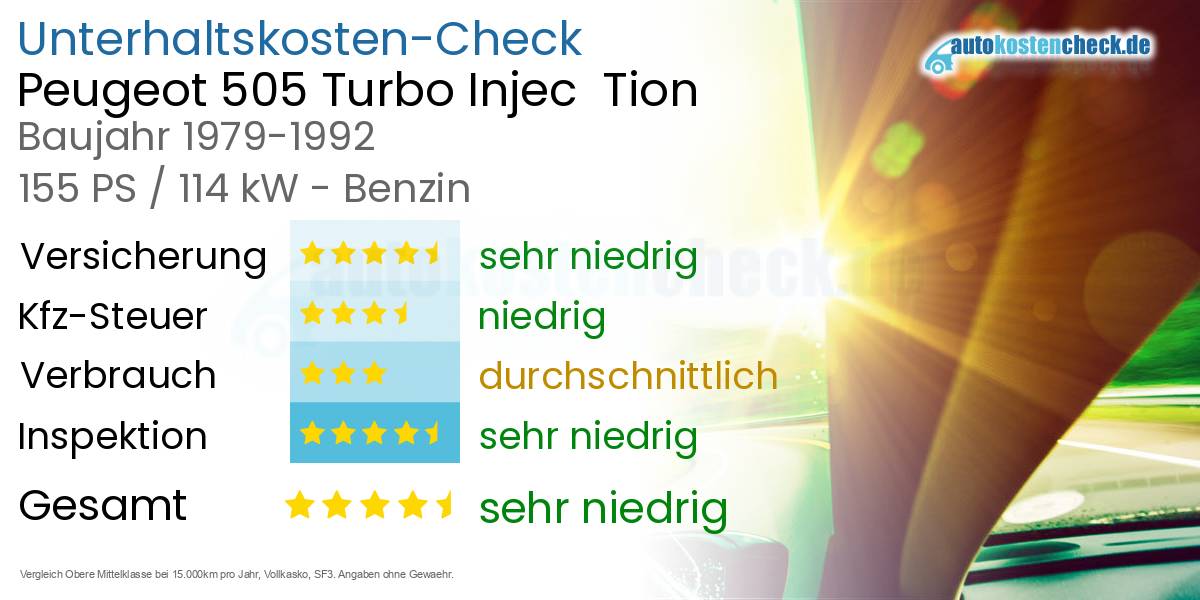 Unterhaltskosten Peugeot 505 Turbo Injec  Tion 