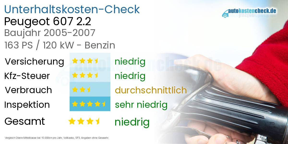 Unterhaltskosten Peugeot 607 2.2 