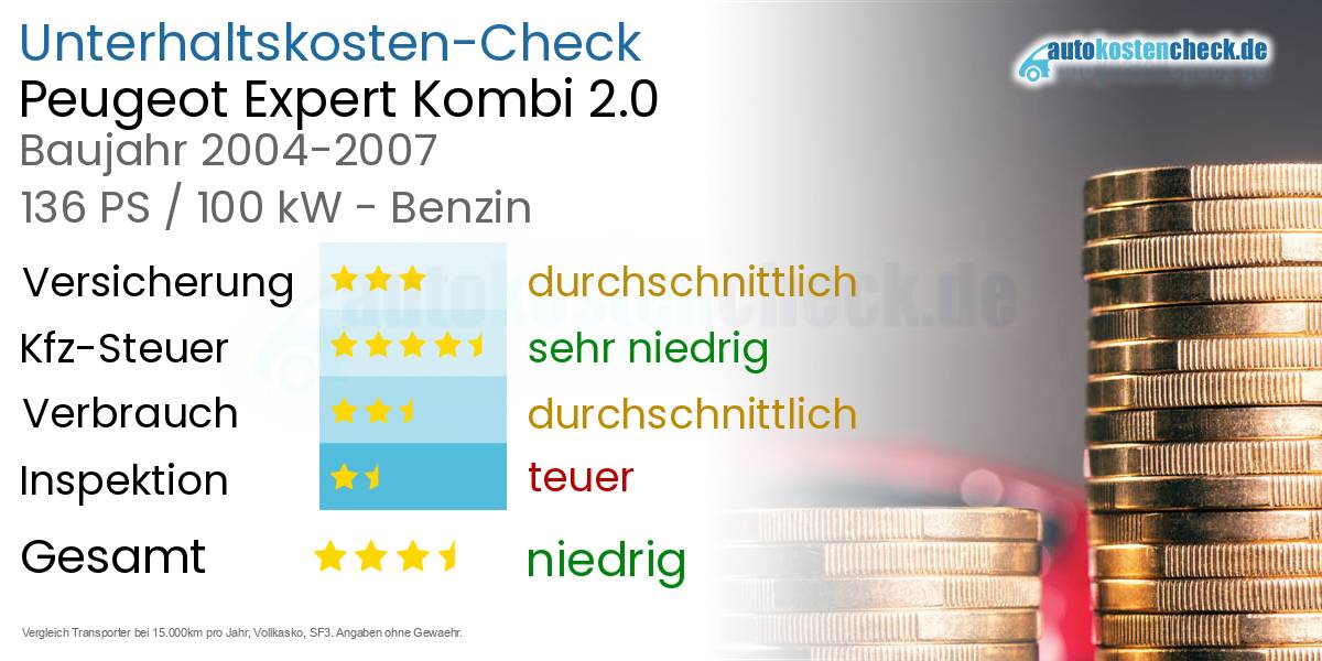 Unterhaltskosten Peugeot Expert Kombi 2.0 