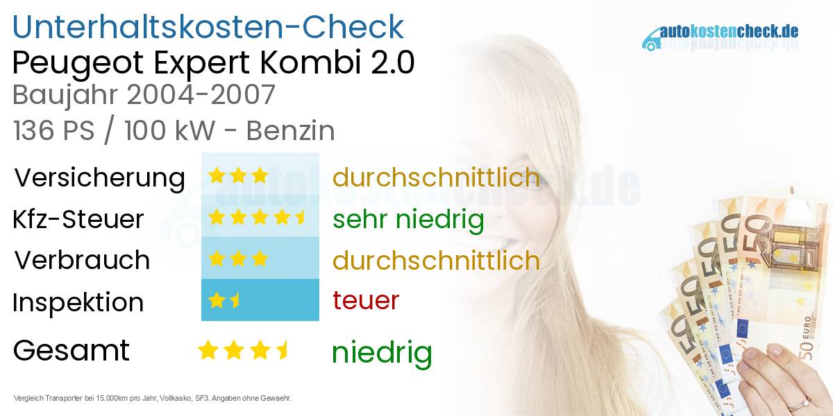 Unterhaltskosten Peugeot Expert Kombi 2.0 
