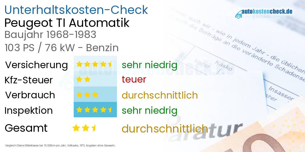 Unterhaltskosten Peugeot TI Automatik 
