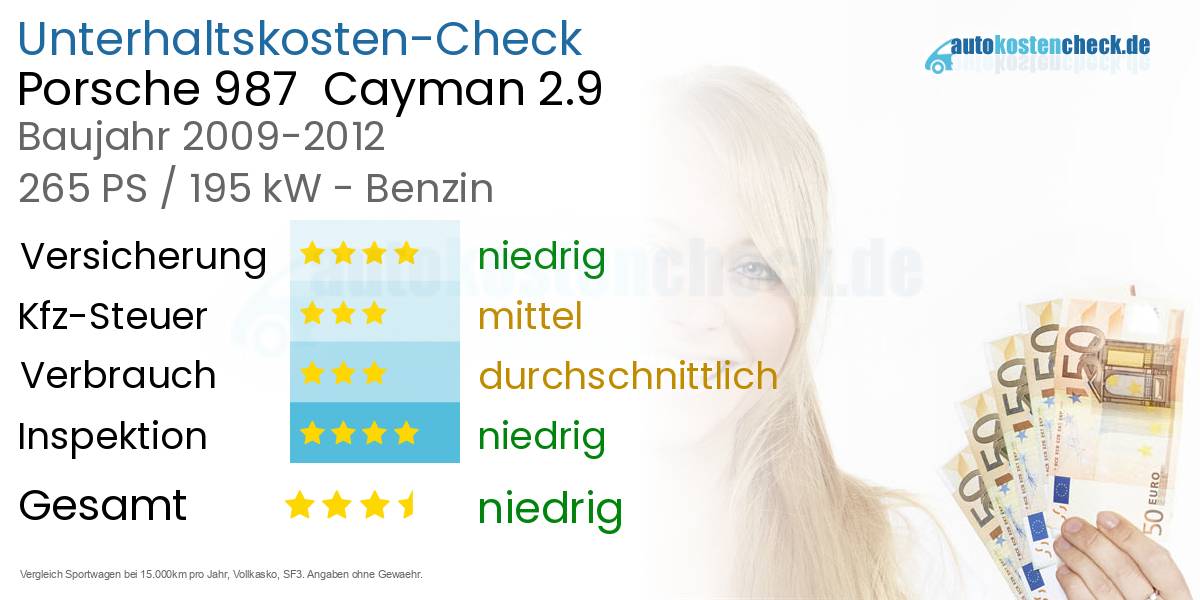 Unterhaltskosten Porsche 987 Cayman 2.9