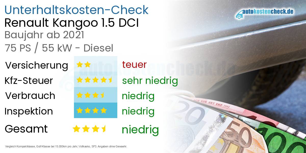 Unterhaltskosten Renault Kangoo 1.5 DCI 