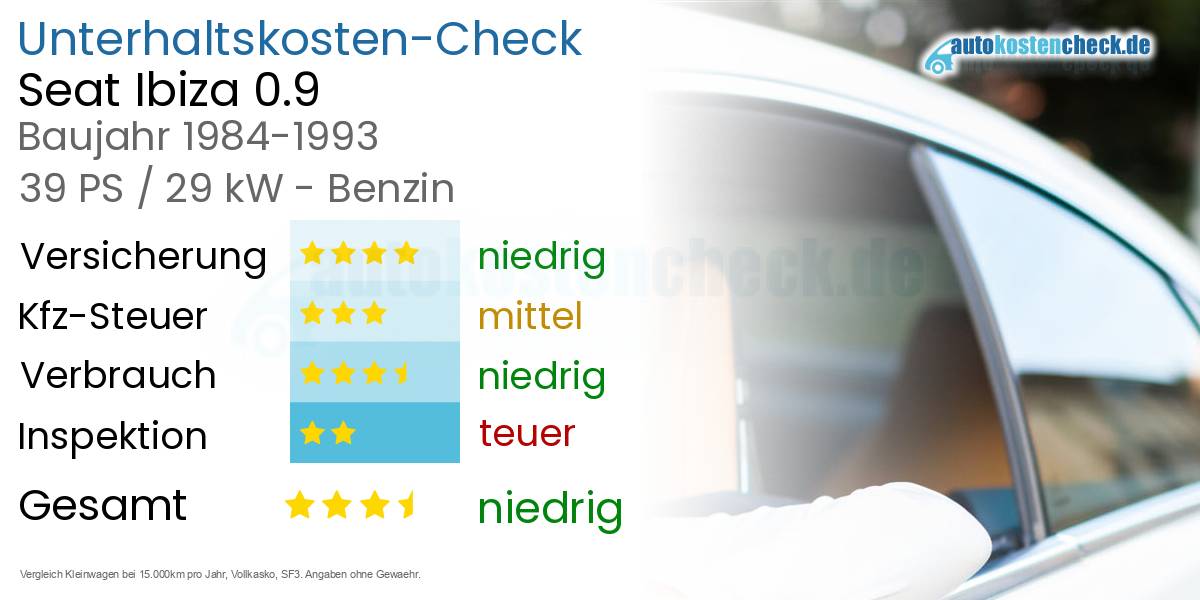 Unterhaltskosten Seat Ibiza 0.9 