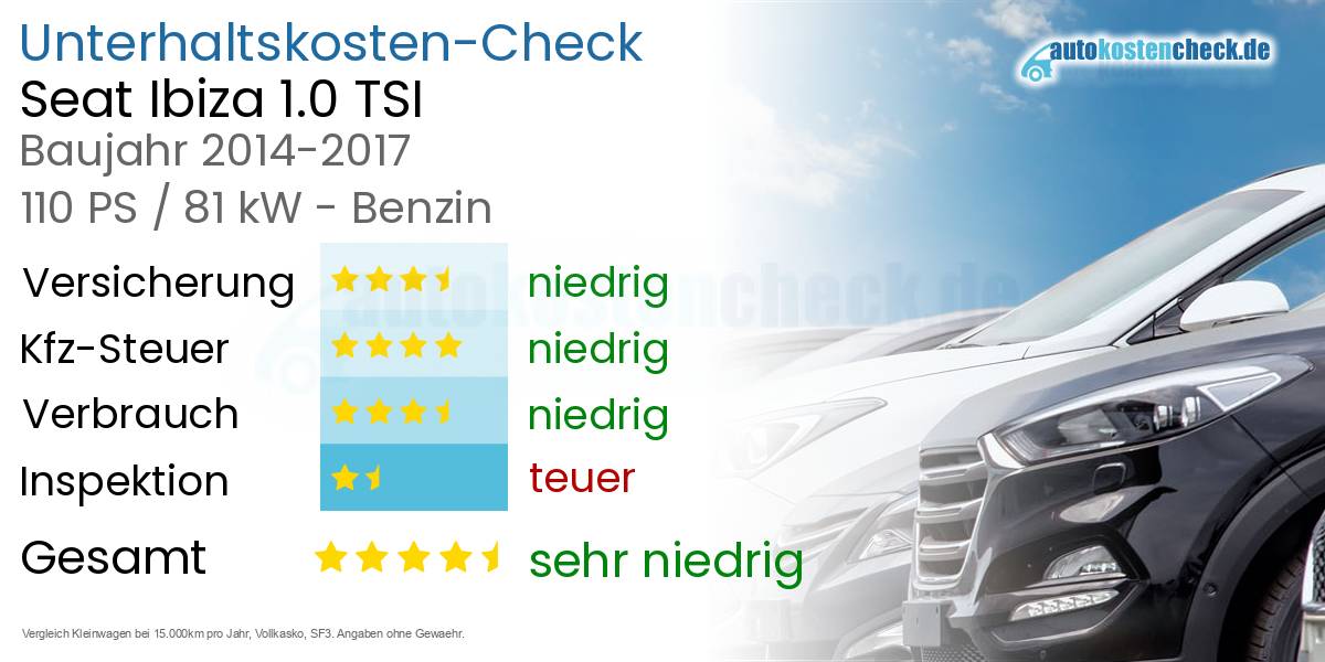 Unterhaltskosten Seat Ibiza 1.0 TSI 