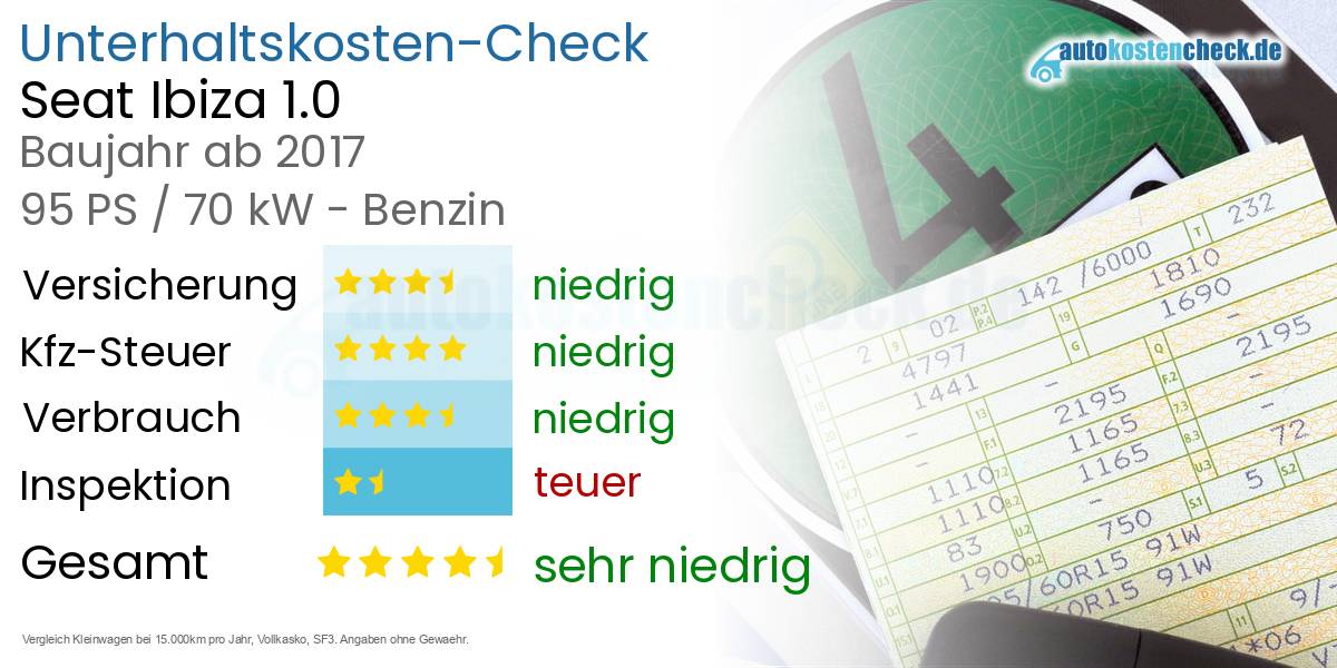 Unterhaltskosten Seat Ibiza 1.0 