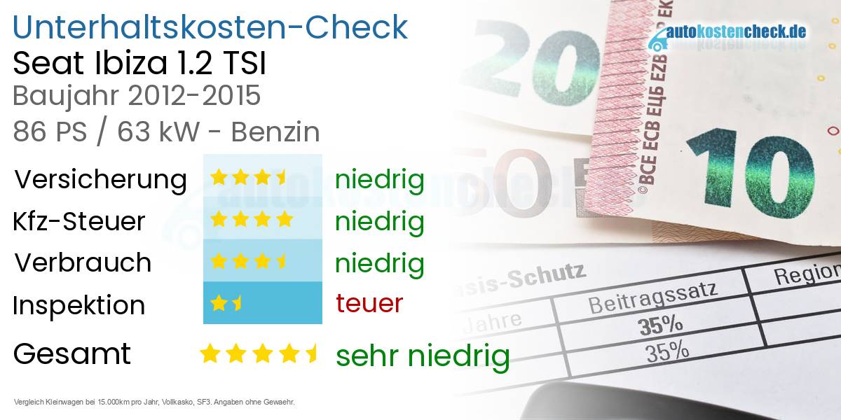 Unterhaltskosten Seat Ibiza 1.2 TSI