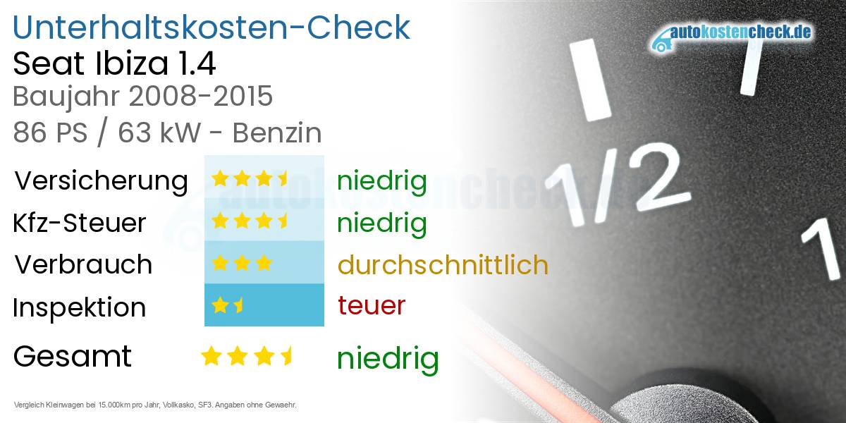 Unterhaltskosten Seat Ibiza 1.4 