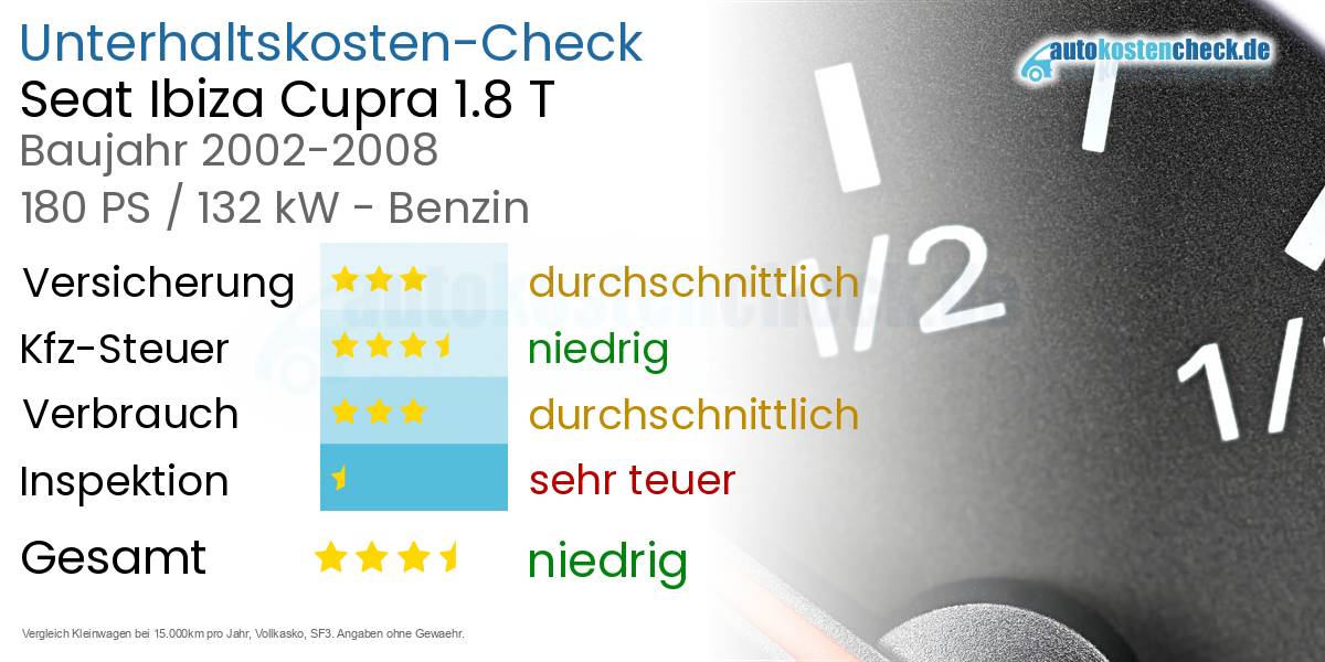 Unterhaltskosten Seat Ibiza Cupra 1.8 T 