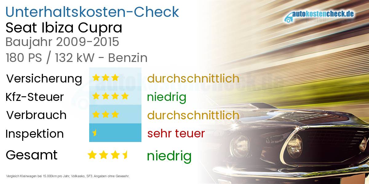 Unterhaltskosten Seat Ibiza Cupra
