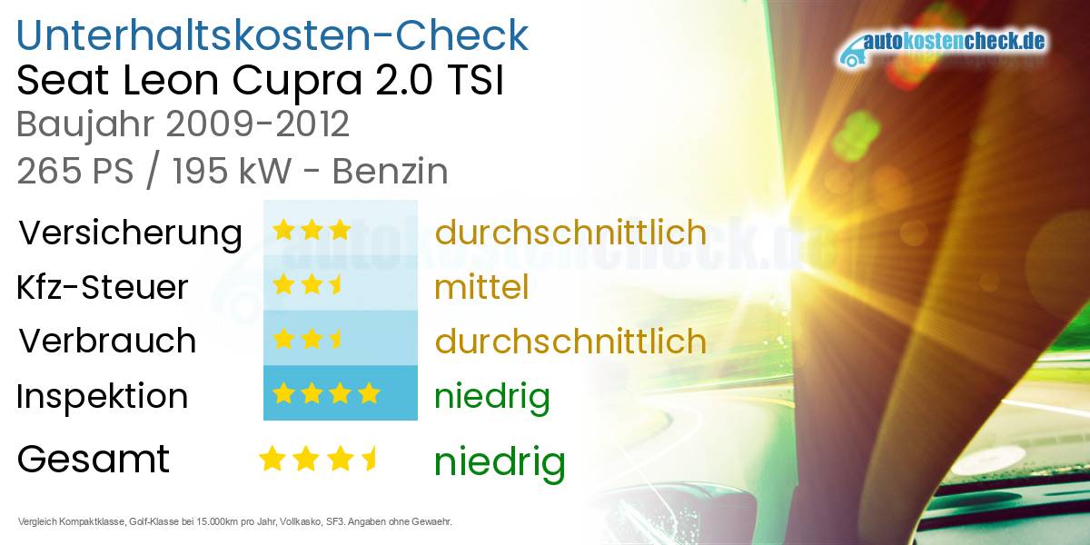 Unterhaltskosten Seat Leon Cupra 2.0 TSI