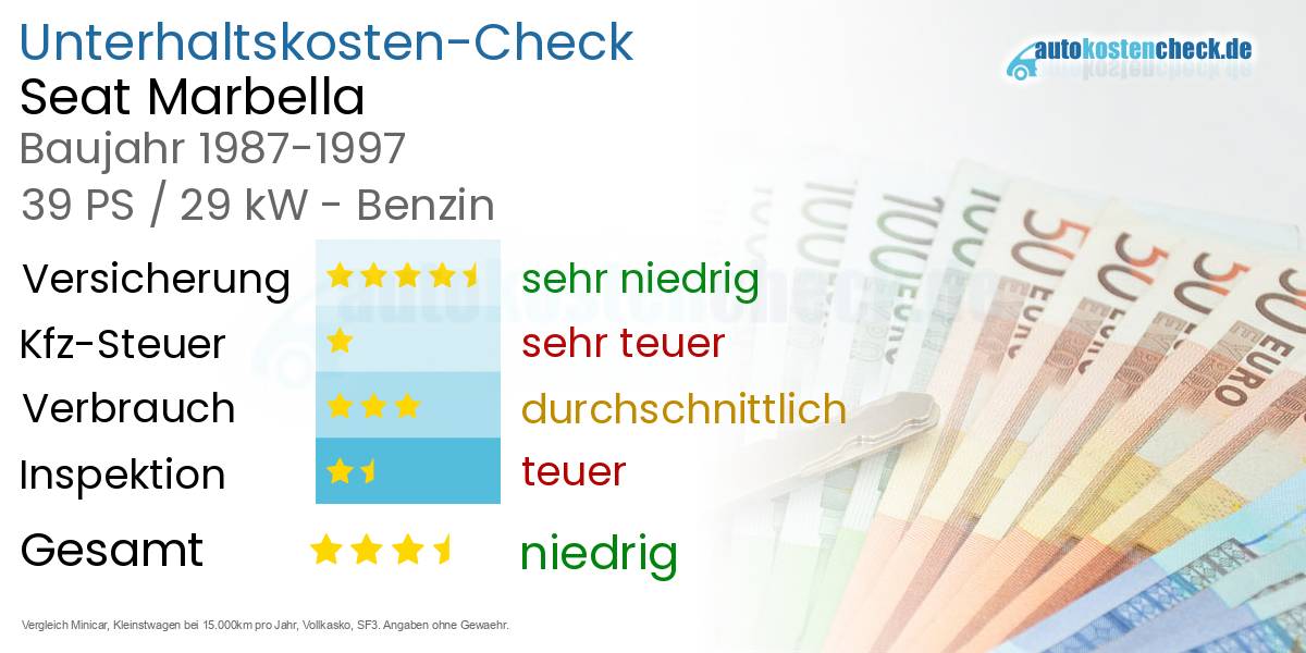 Unterhaltskosten Seat Marbella 