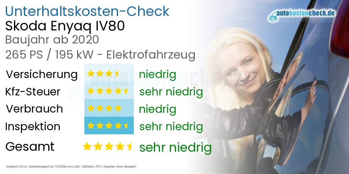 Unterhaltskosten Skoda Enyaq IV80 