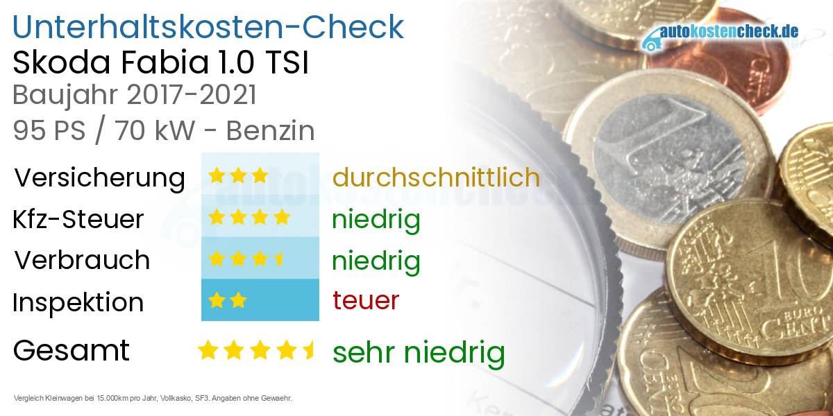 Unterhaltskosten Skoda Fabia 1.0 TSI 