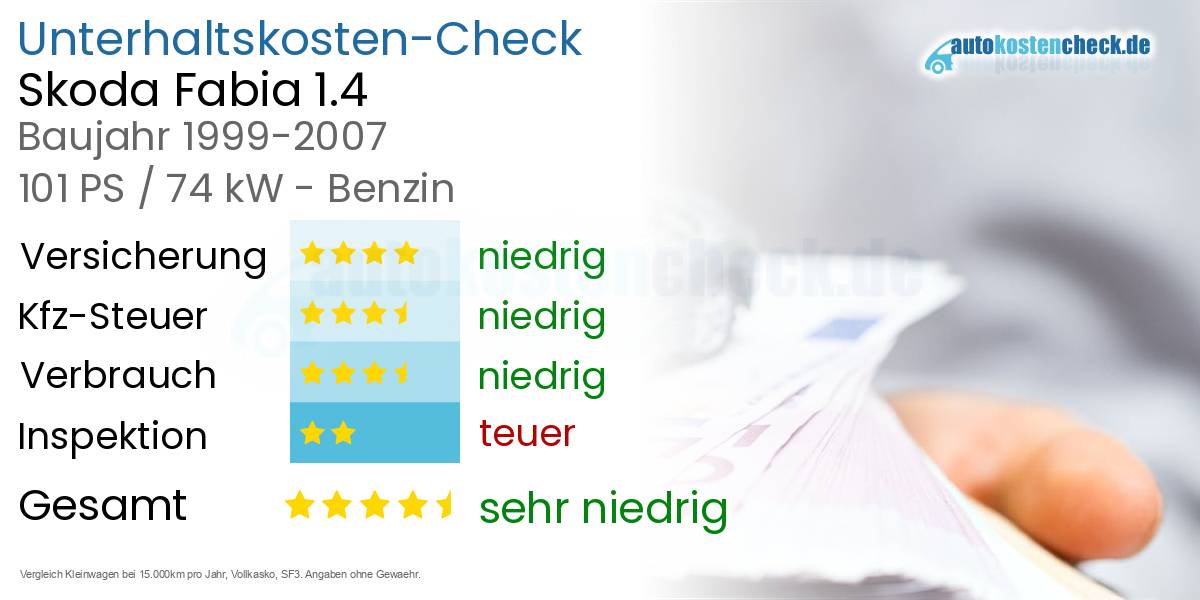 Unterhaltskosten Skoda Fabia 1.4 