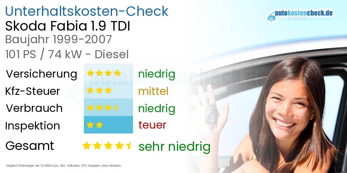 Unterhaltskosten Skoda Fabia 1.9 TDI 