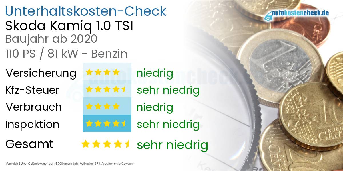 Unterhaltskosten Skoda Kamiq 1.0 TSI 
