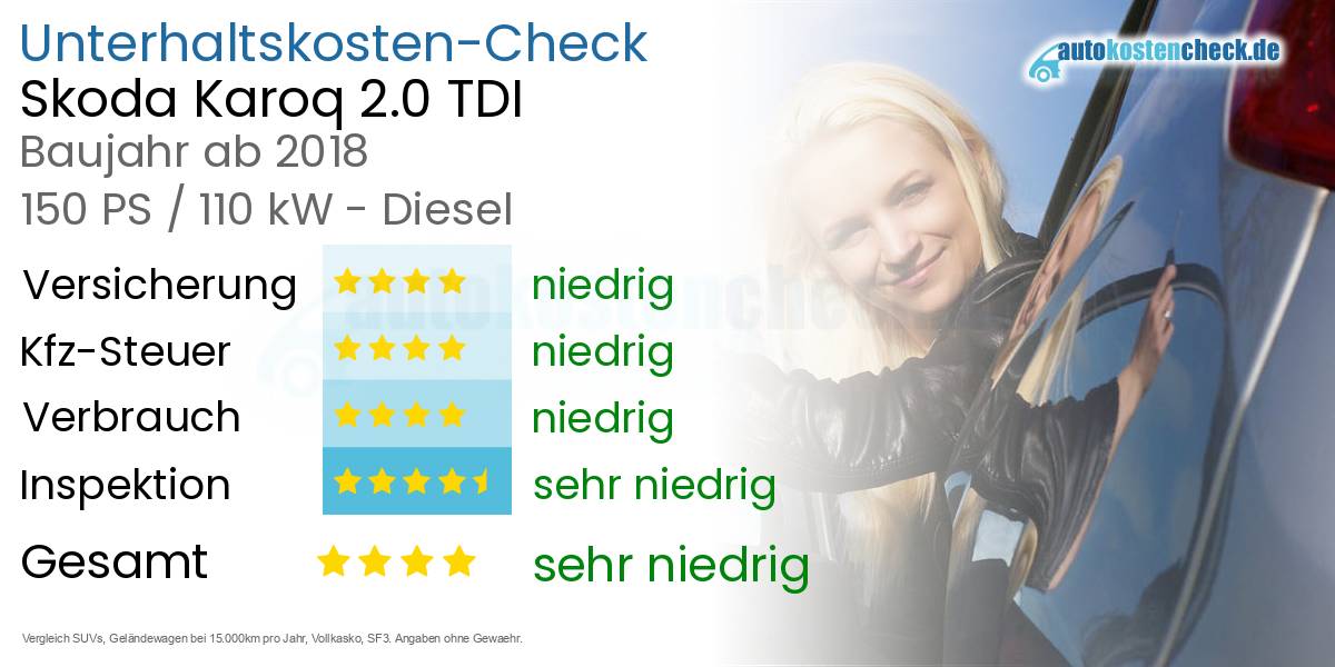 Unterhaltskosten Skoda Karoq 2.0 TDI