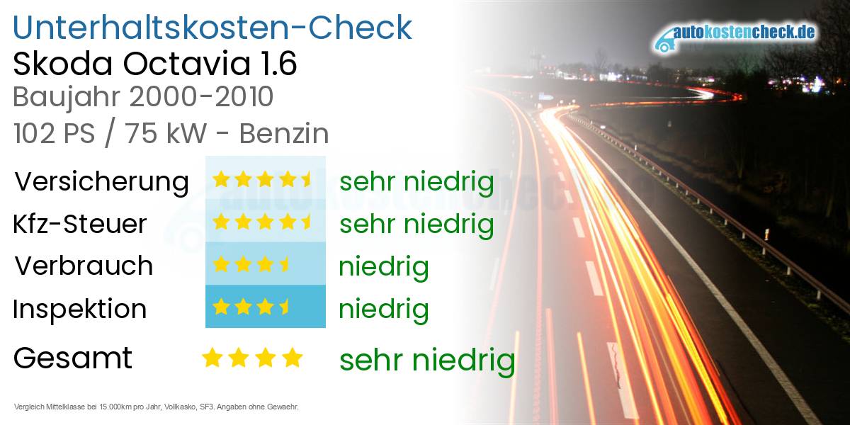 Unterhaltskosten Skoda Octavia 1.6 