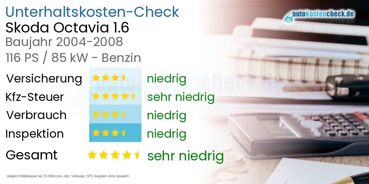 Unterhaltskosten Skoda Octavia 1.6 