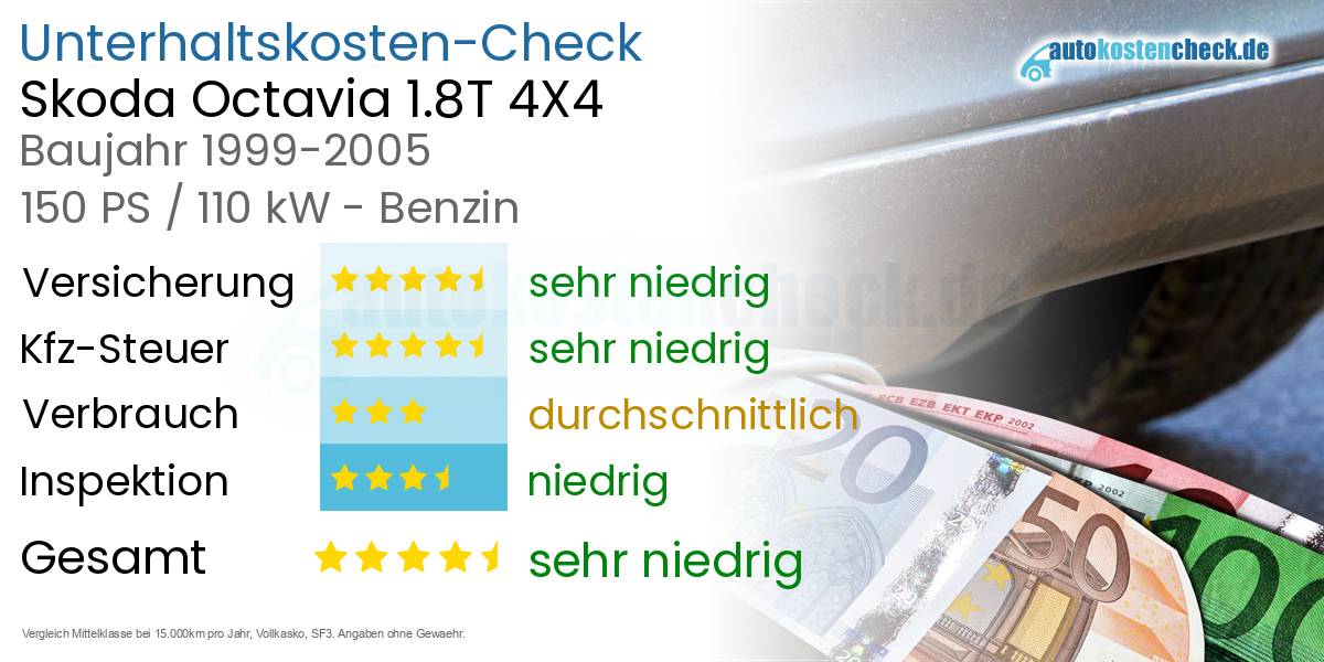 Unterhaltskosten Skoda Octavia 1.8T 4X4