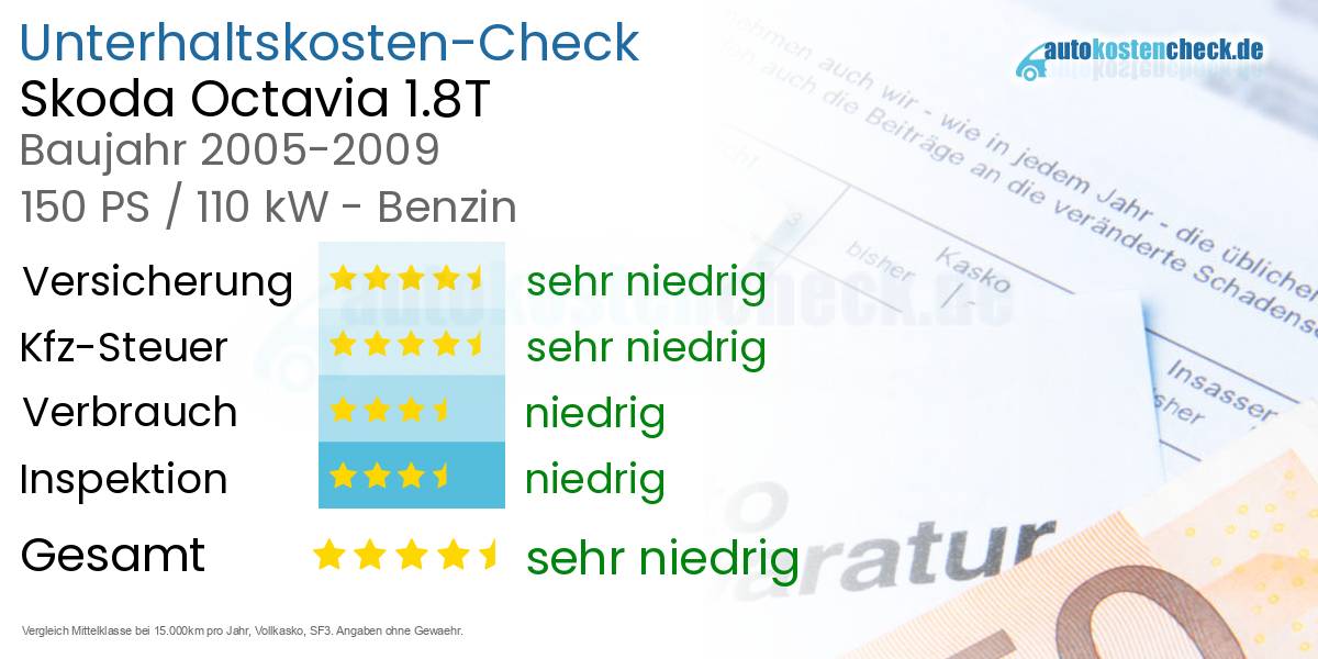 Unterhaltskosten Skoda Octavia 1.8T