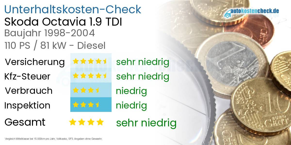 Unterhaltskosten Skoda Octavia 1.9 TDI 