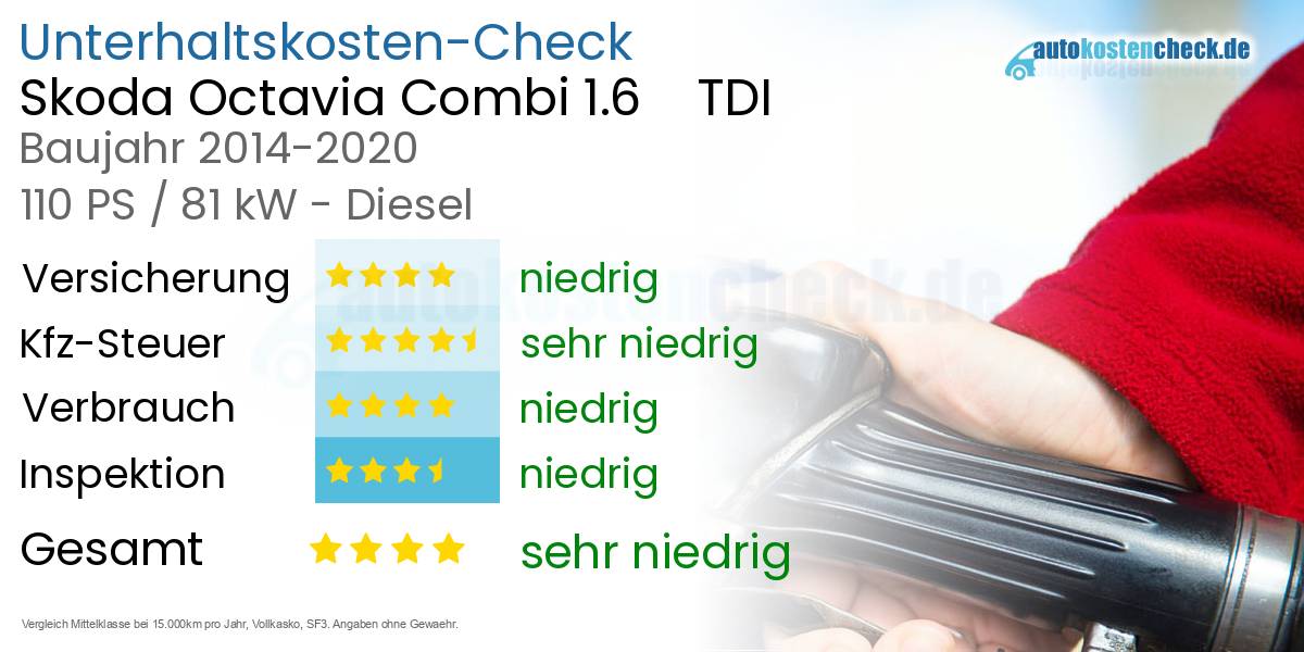 Unterhaltskosten Skoda Octavia Combi 1.6    TDI 