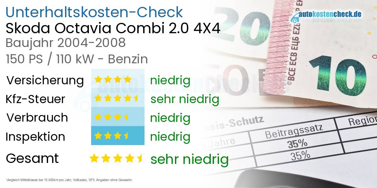 Unterhaltskosten Skoda Octavia Combi 2.0 4X4 