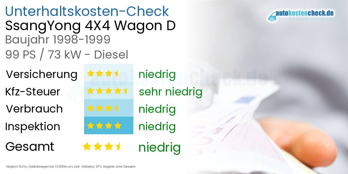 Unterhaltskosten SsangYong 4X4 Wagon D 