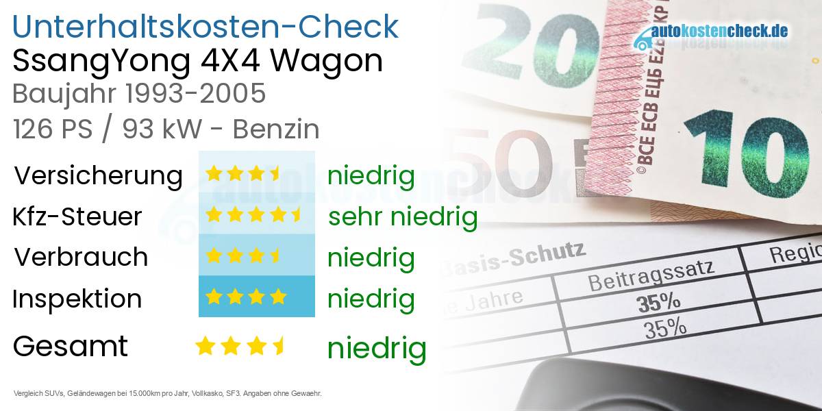 Unterhaltskosten SsangYong 4X4 Wagon 