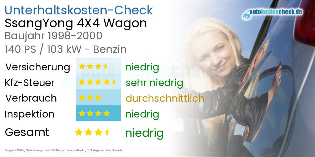 Unterhaltskosten SsangYong 4X4 Wagon 