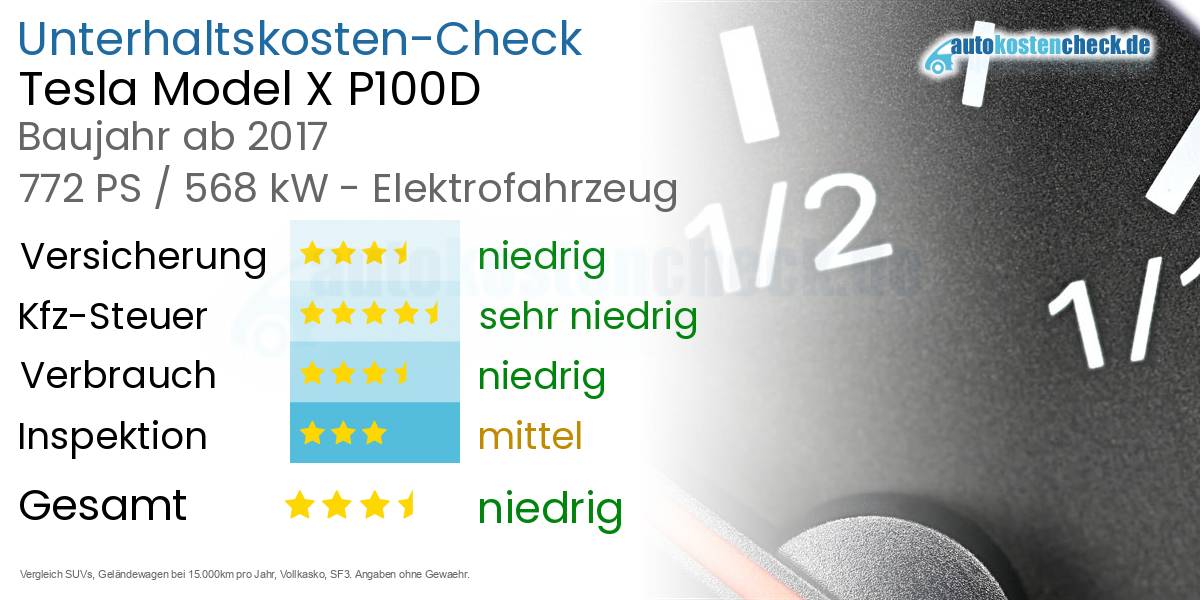 Unterhaltskosten Tesla Model X P100D 