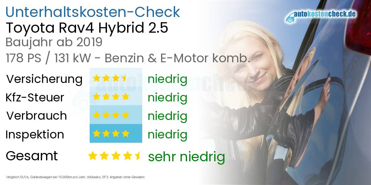 Unterhaltskosten Toyota Rav4 Hybrid 2.5 