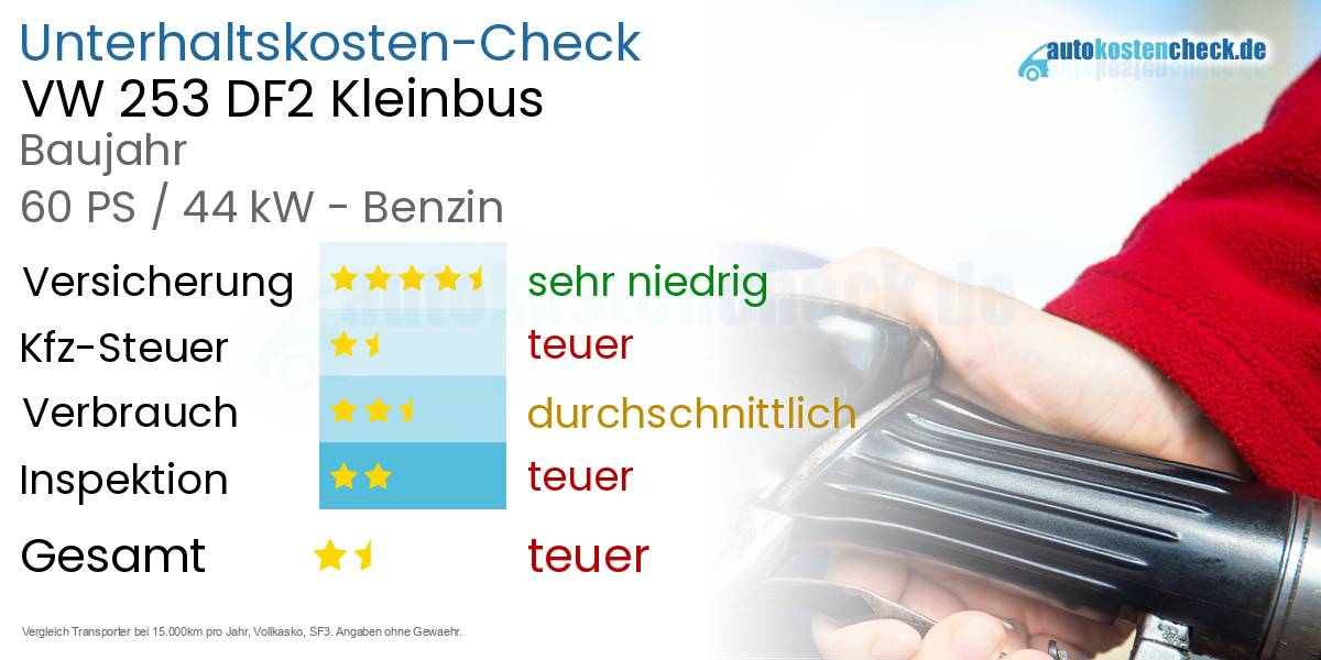 Unterhaltskosten VW 253 DF2 Kleinbus
