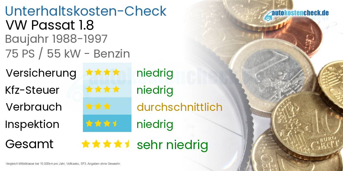 Unterhaltskosten VW Passat 1.8 