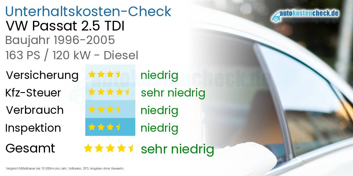 Unterhaltskosten VW Passat 2.5 TDI 