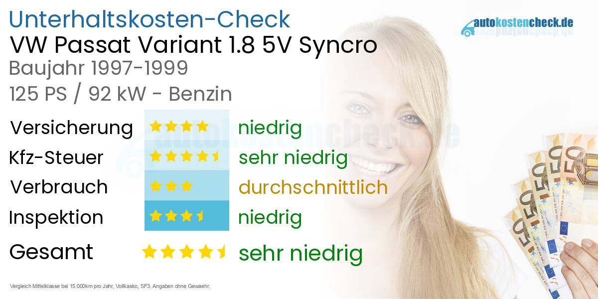 Unterhaltskosten VW Passat Variant 1.8 5V Syncro