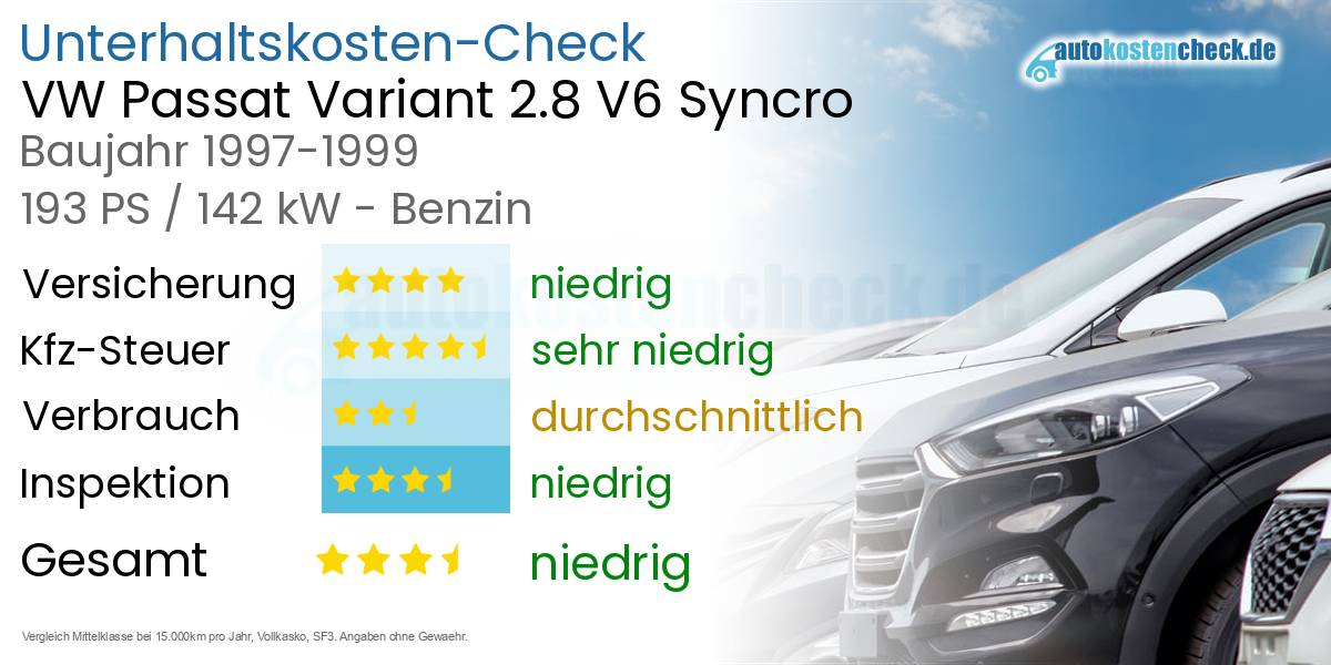 Unterhaltskosten VW Passat Variant 2.8 V6 Syncro 