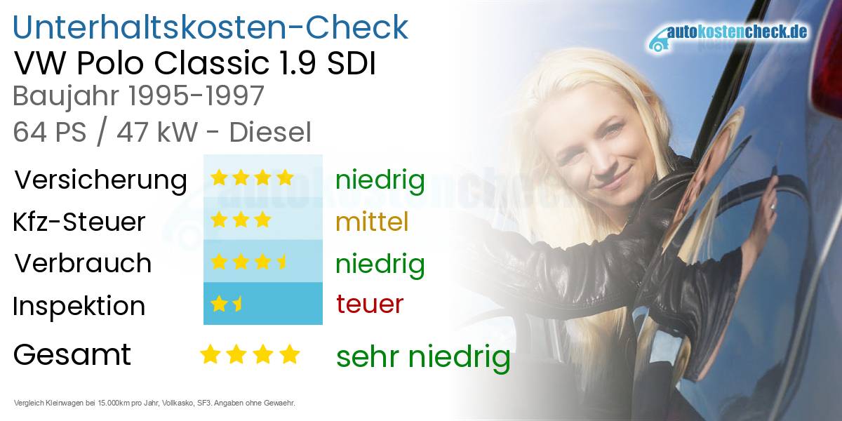 Unterhaltskosten VW Polo Classic 1.9 SDI 