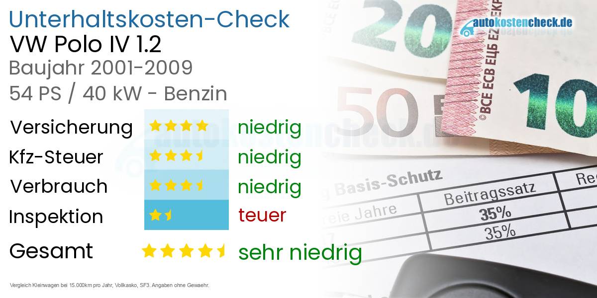 Unterhaltskosten VW Polo IV 1.2 